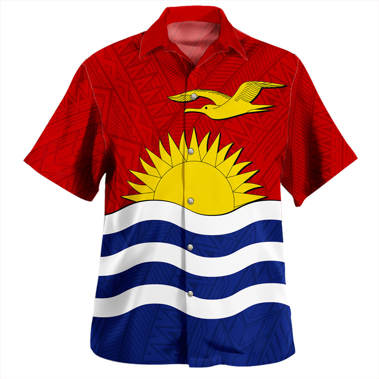 Kiribati Hawaiian Shirt Flag Design With Pattern