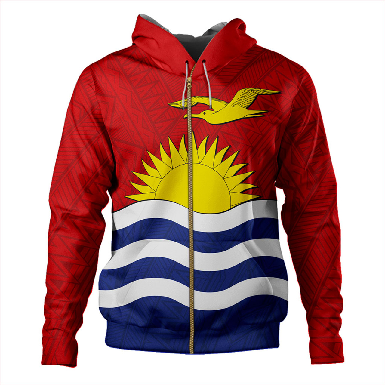 Kiribati Hoodie Flag Design With Pattern