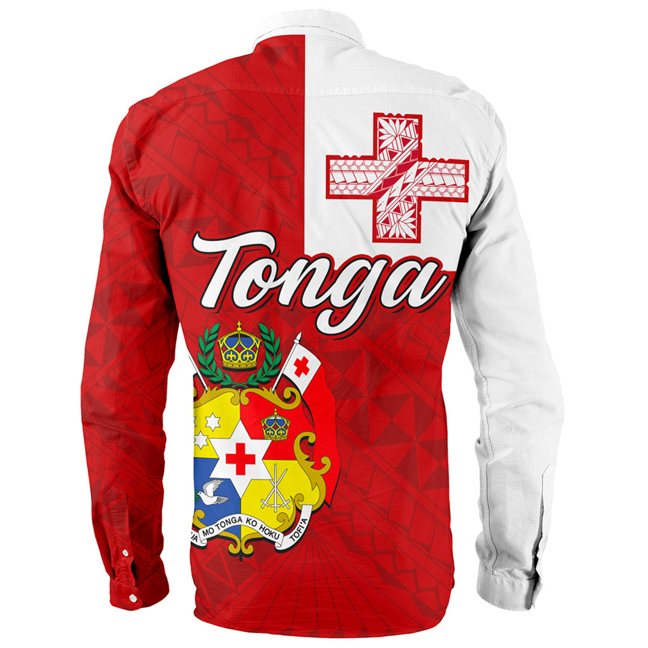 Tonga Long Sleeve Shirt Flag Design With Pattern