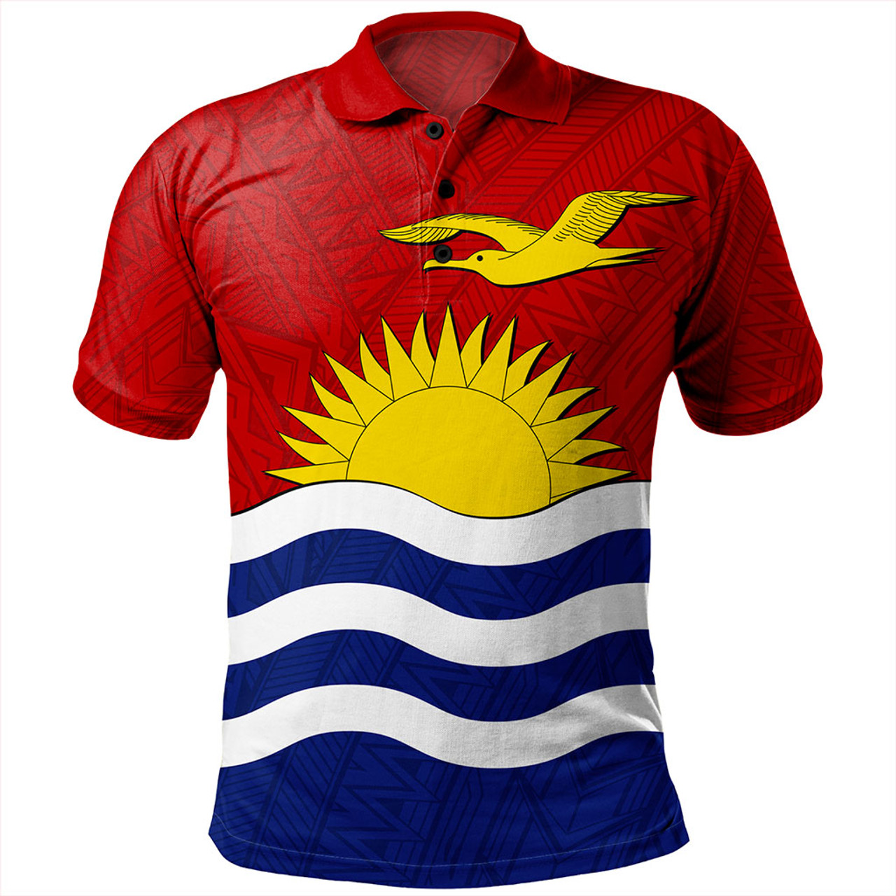 Kiribati Polo Shirt Flag Design With Pattern