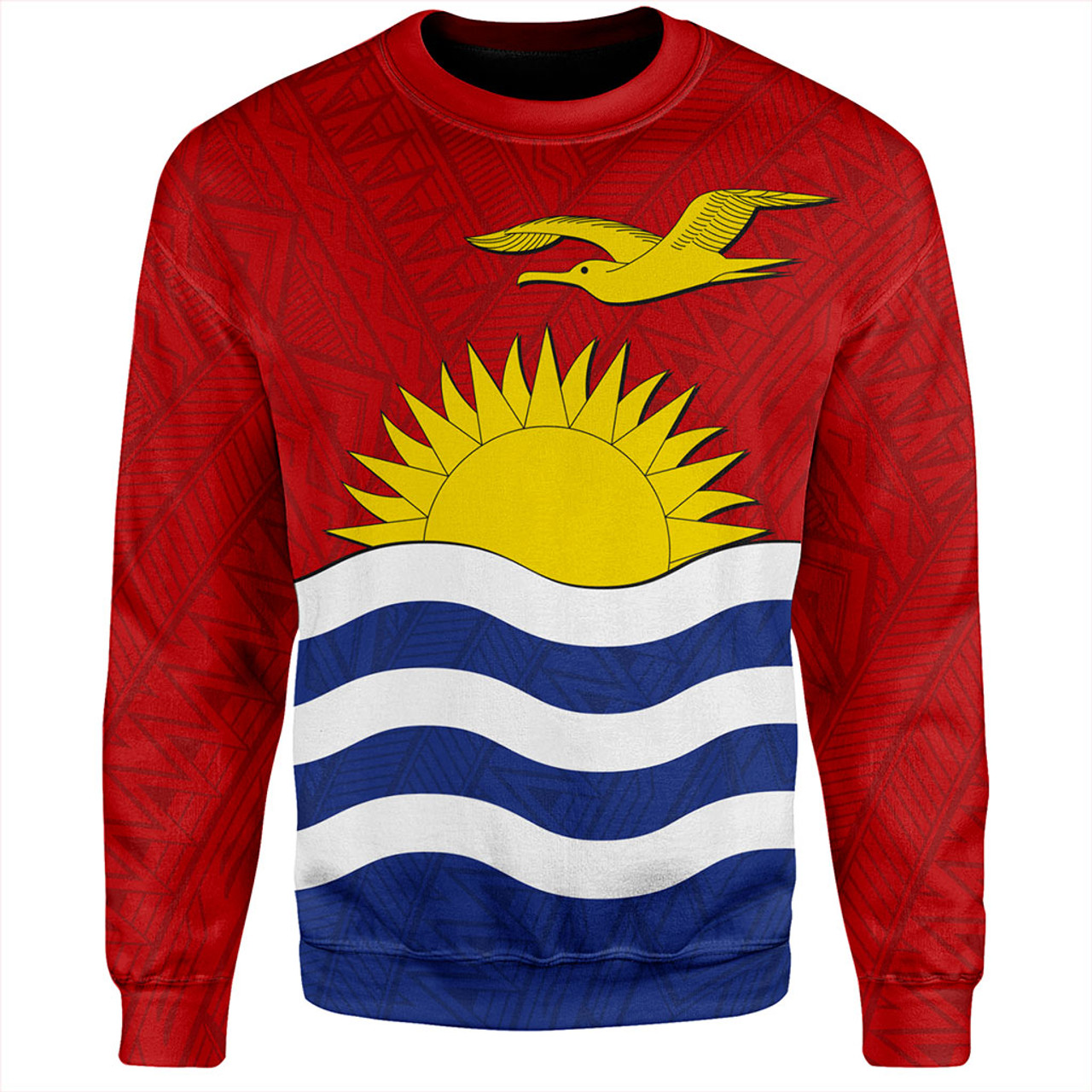 Kiribati Sweatshirt Flag Design With Pattern