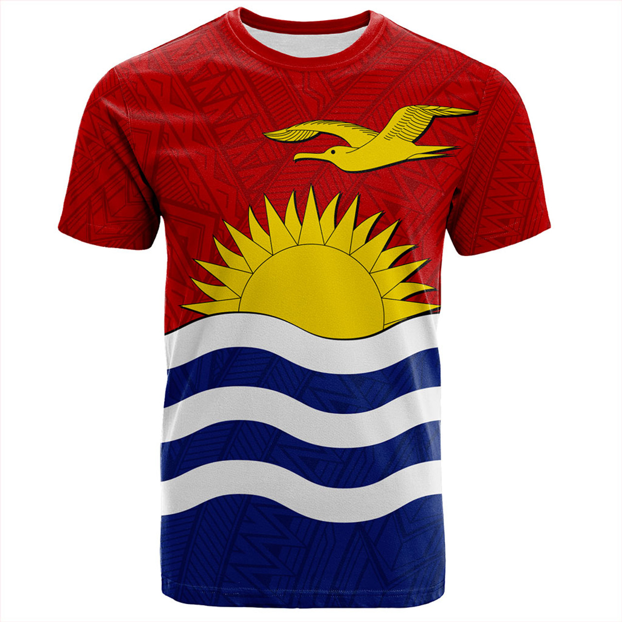 Kiribati T-Shirt Flag Design With Pattern