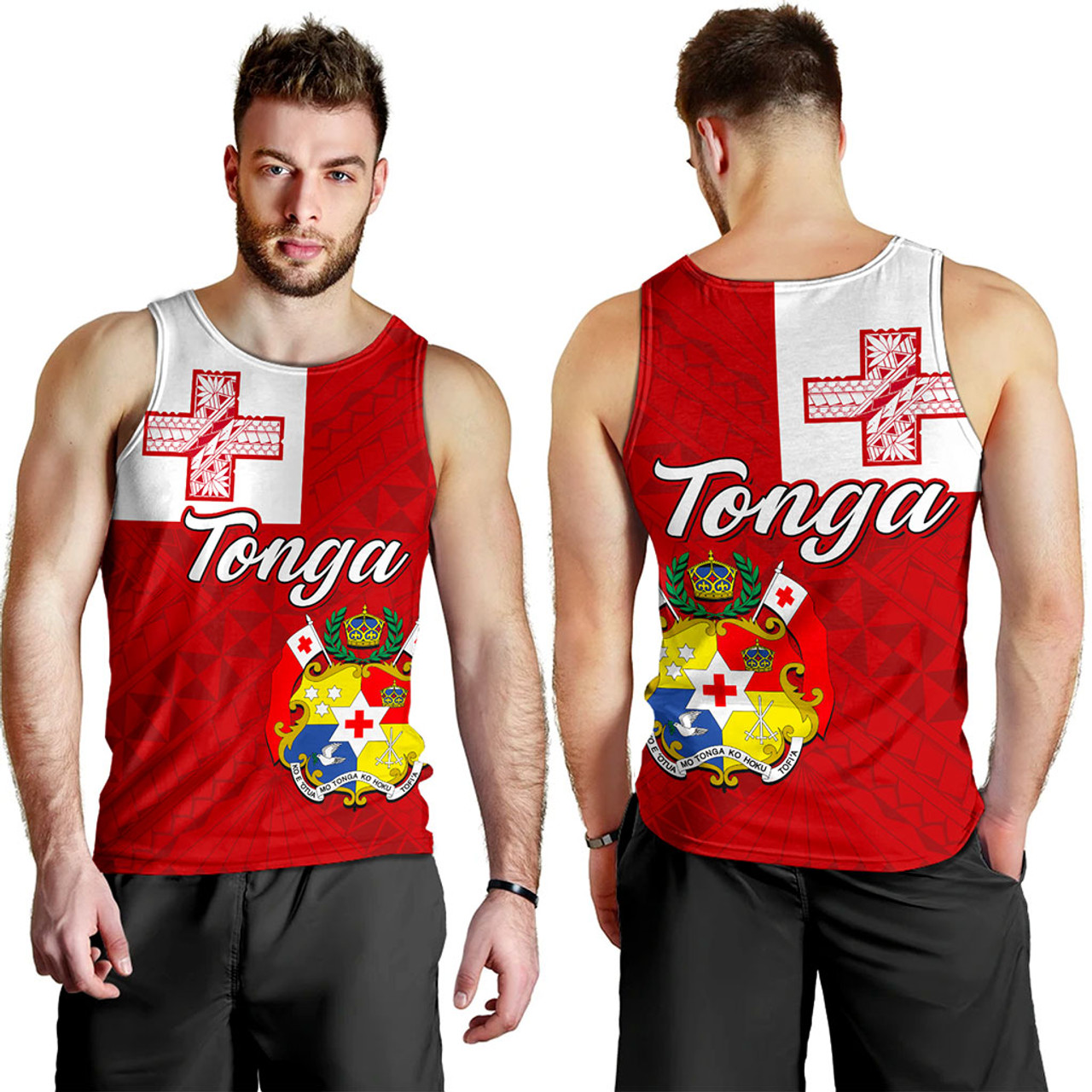 Tonga Tank Top Flag Design With Pattern