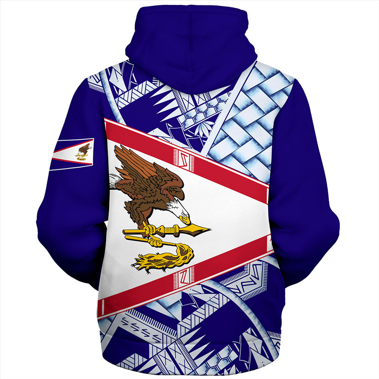 American Samoa Sherpa Hoodie Flag Design With Pattern