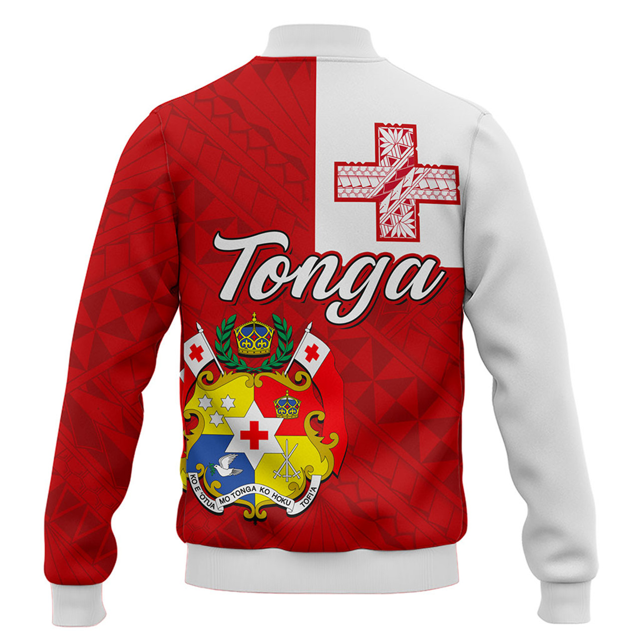 Tonga Baseball Jacket Flag Design With Pattern