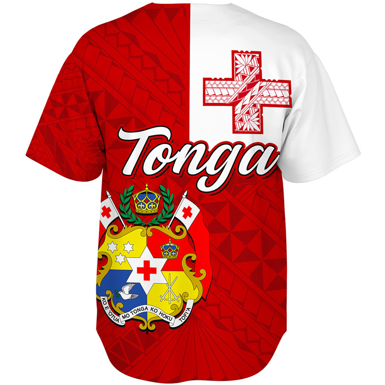 Tonga Baseball Shirt Flag Design With Pattern