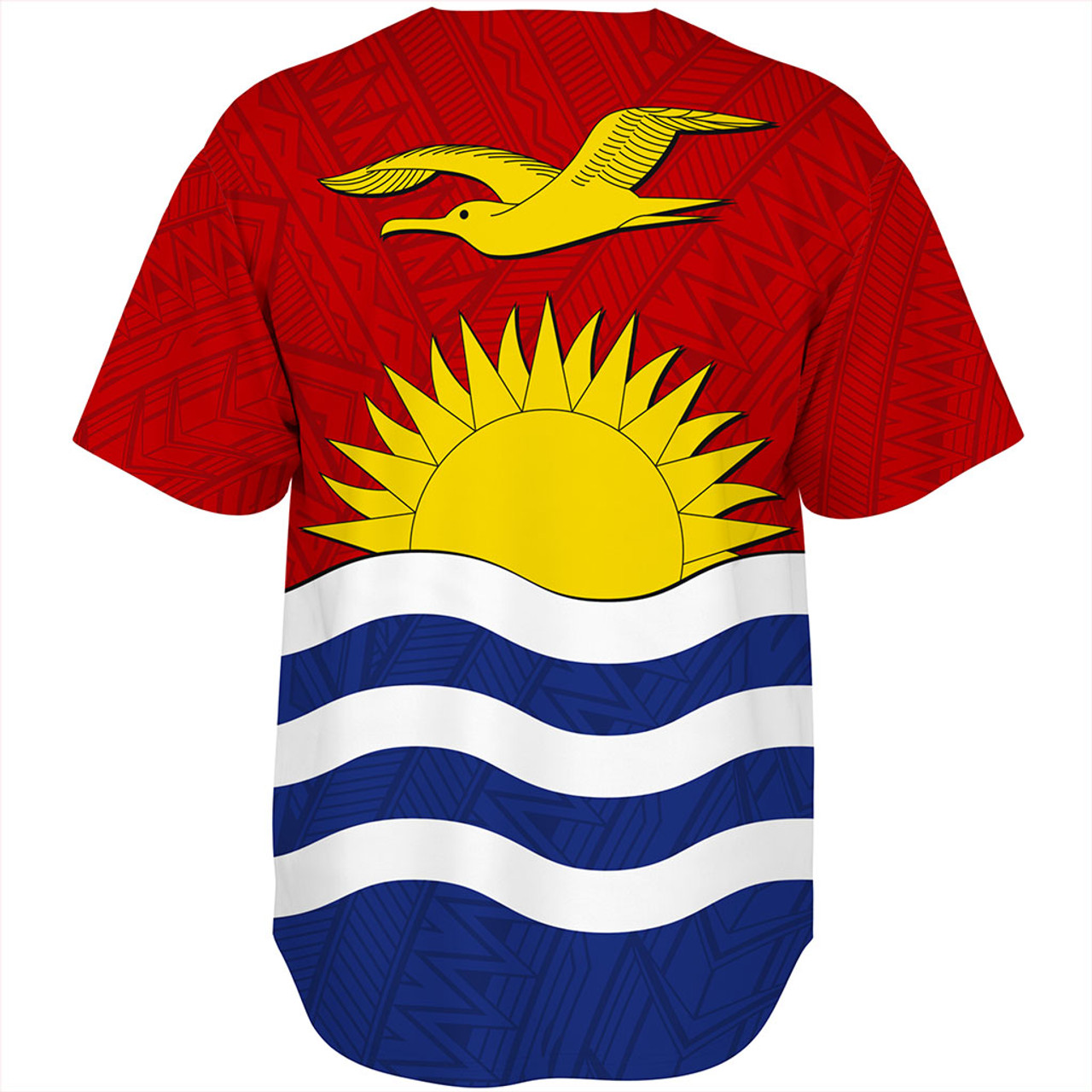 Kiribati Baseball Shirt Flag Design With Pattern