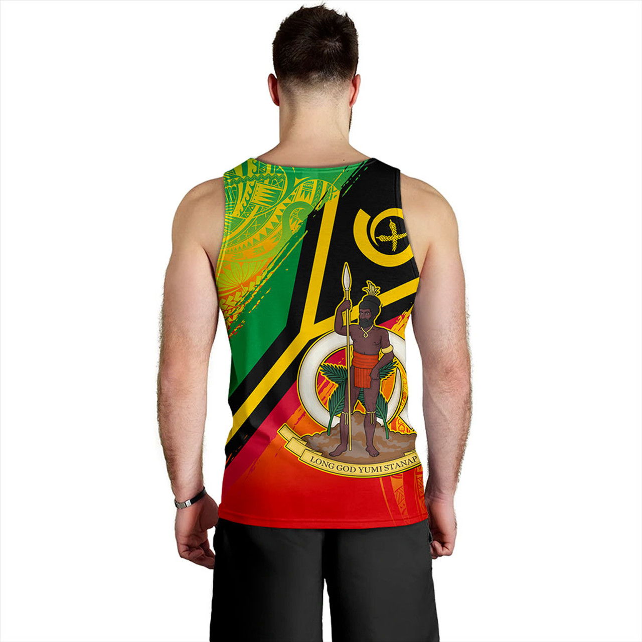 Vanuatu Tank Top Tribal Pattern Flag Grunge