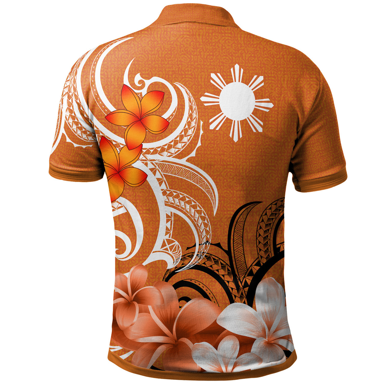 Philippines Filipinos Polo Shirt Custom Personalised Floral Spirit Orange2