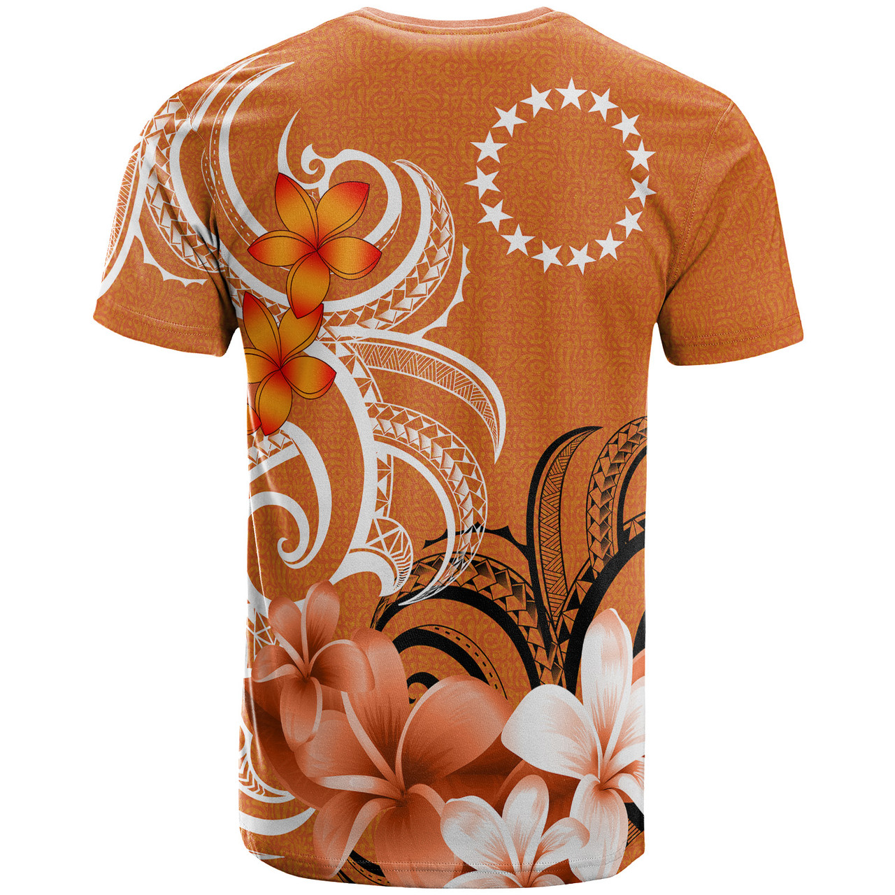 Cook Islands T-Shirt Custom Personalised Floral Spirit Orange2