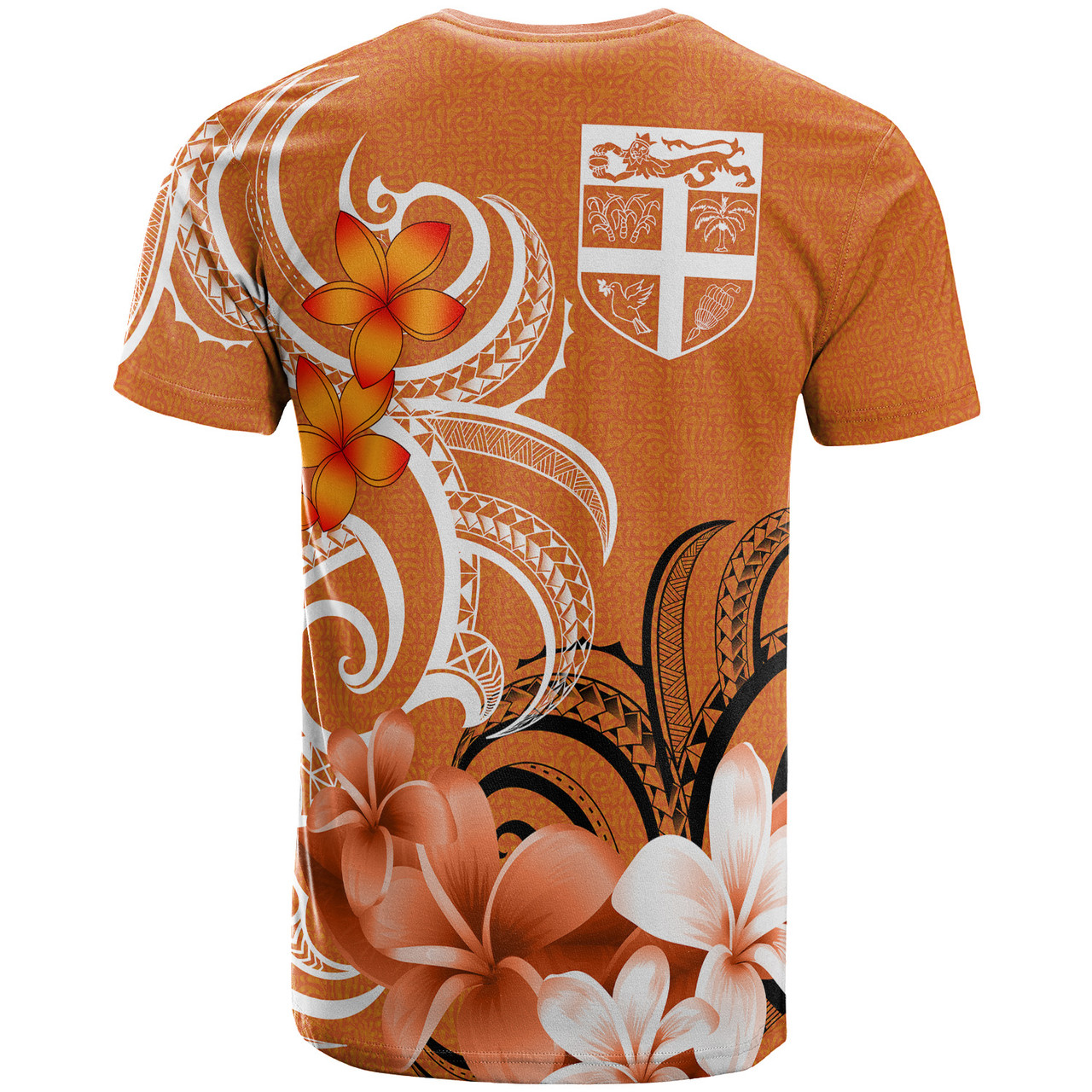 Fiji T-Shirt Custom Personalised Floral Spirit Orange2
