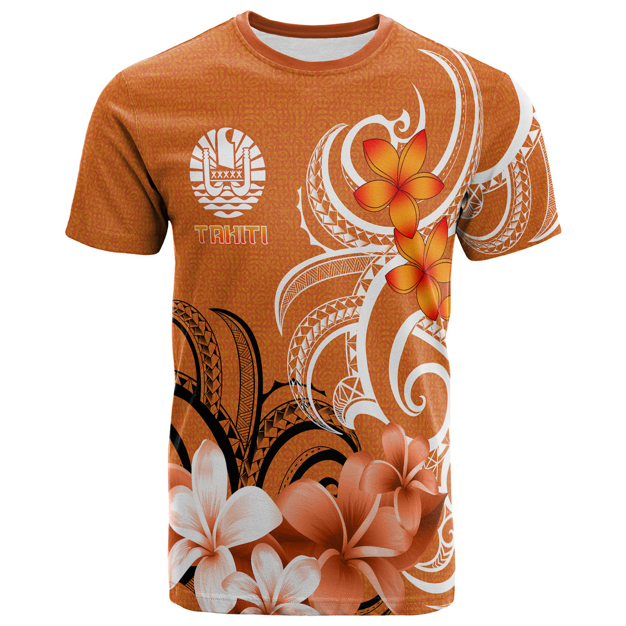 Tahiti T-Shirt Custom Personalised Floral Spirit Orange1