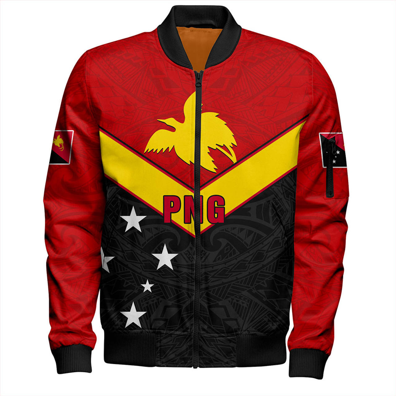 Papua New Guinea Bomber Jacket PNG Tribal Melanesia Sport Style