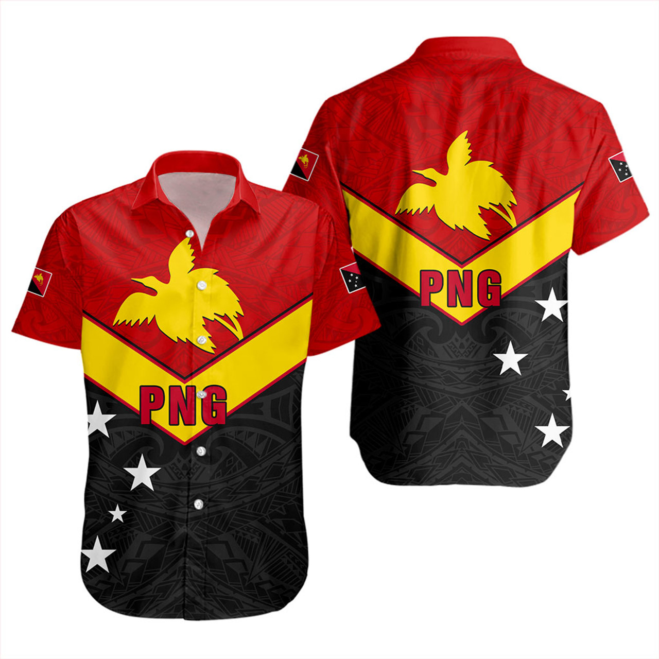 Papua New Guinea Short Sleeve Shirt PNG Tribal Melanesia Sport Style
