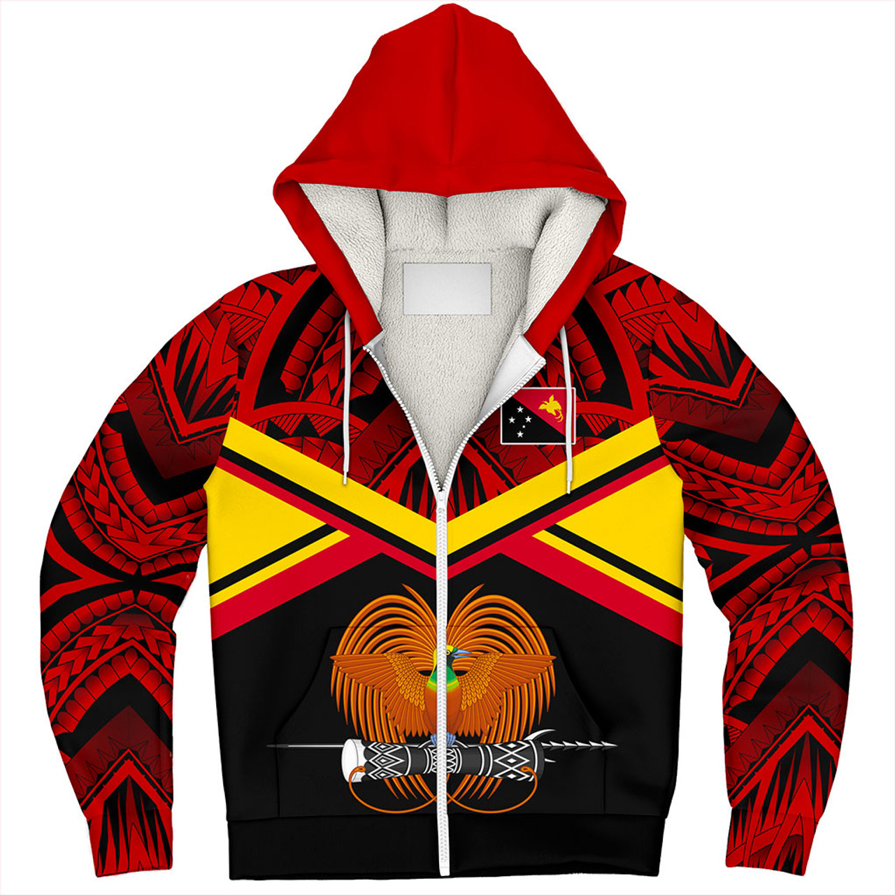 Papua New Guinea Sherpa Hoodie Tribal Melanesia Special Style