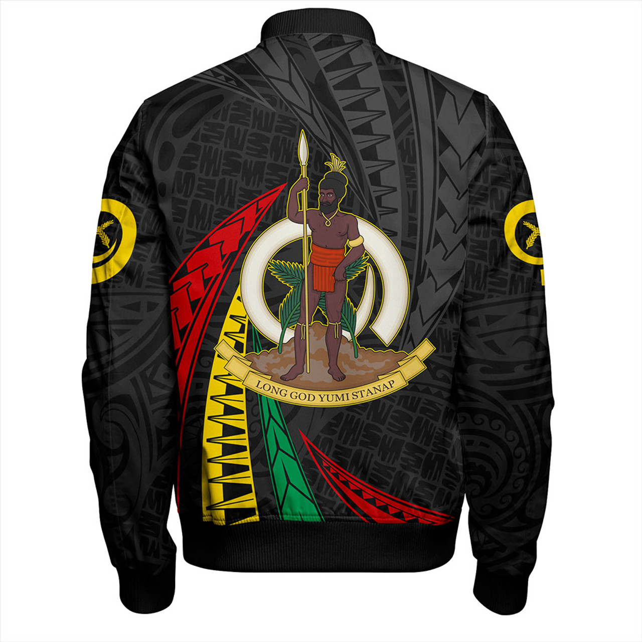 Vanuatu Bomber Jacket Melanesian Tribal Wave