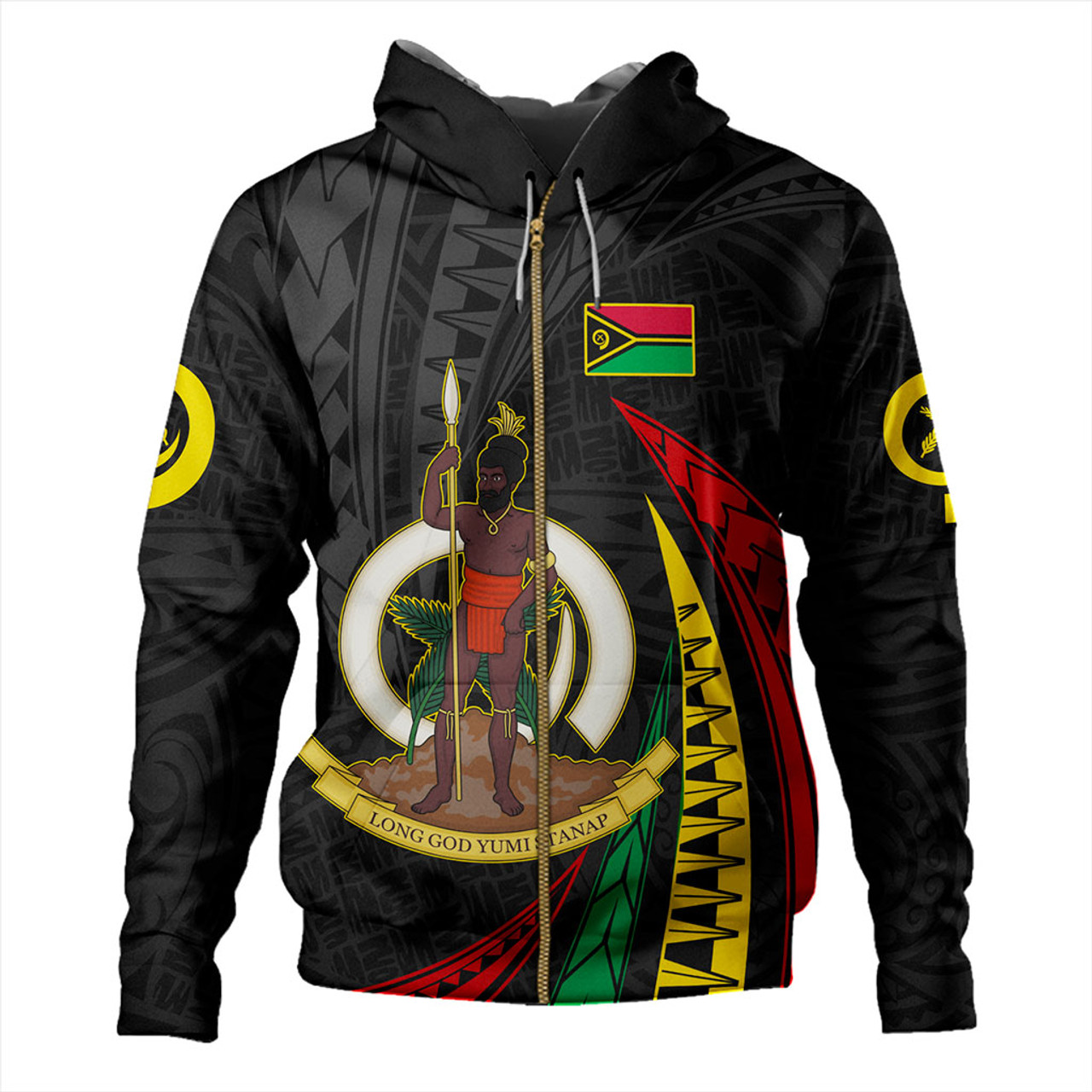 Vanuatu Hoodie Melanesian Tribal Wave