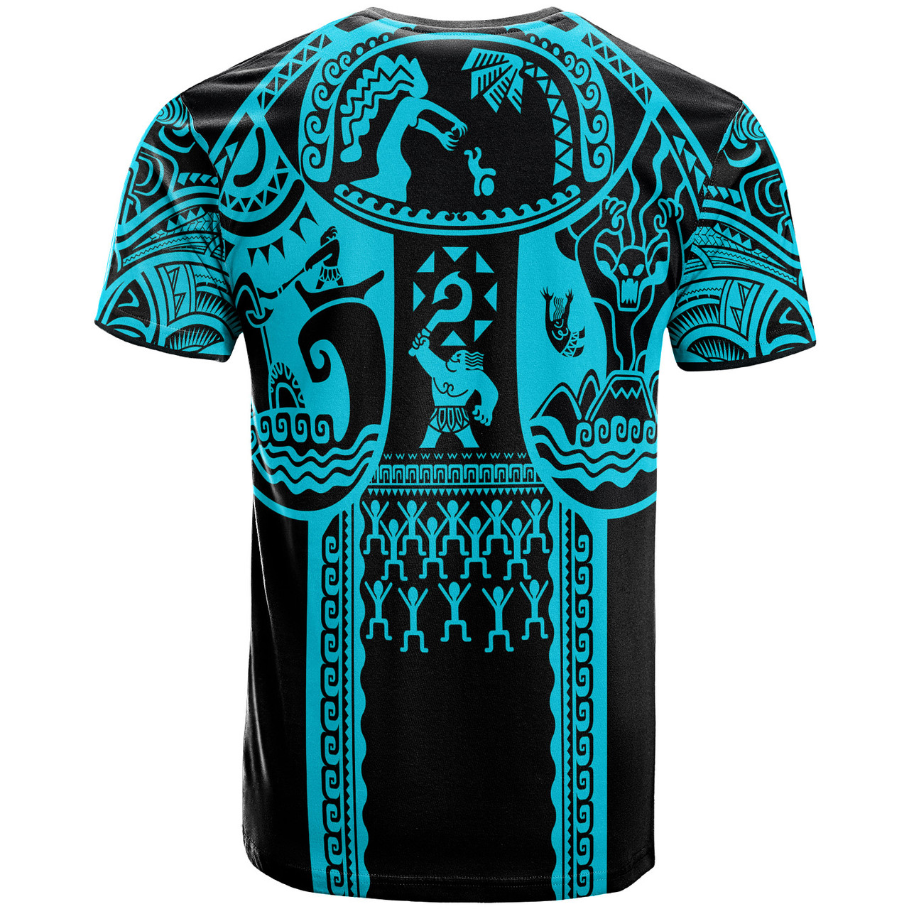 Polynesian T-Shirt Polynesian Patterns Maui Tattoo Turquoise2