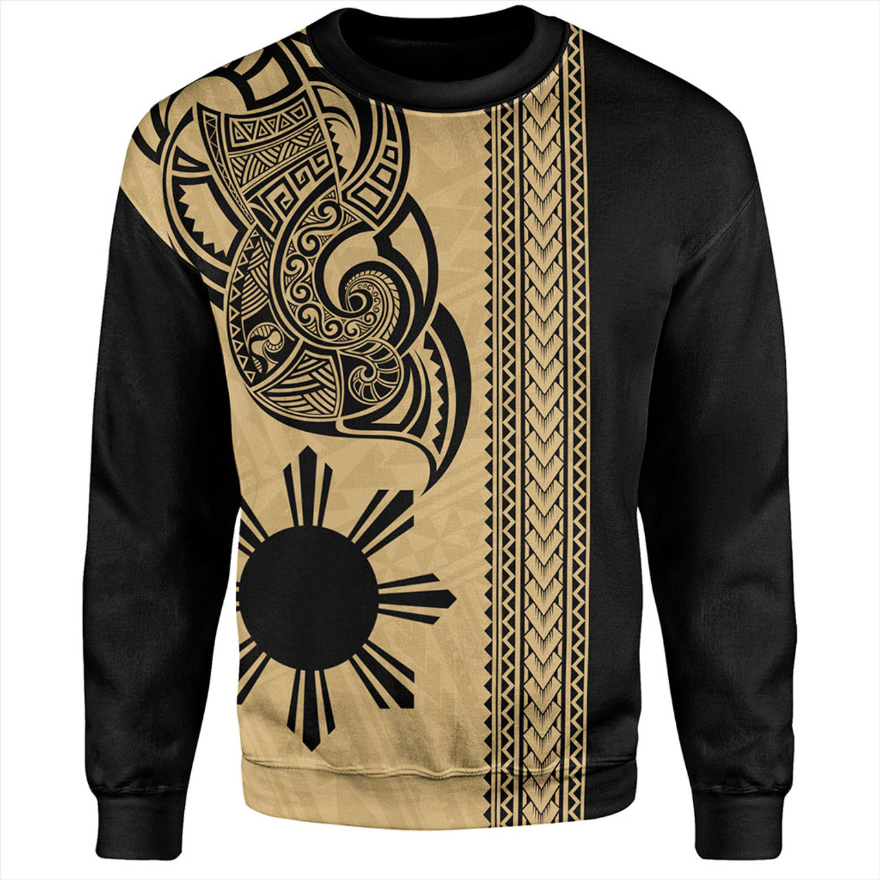 Philippines Filipinos Sweatshirt Polynesia Tribal Tattoo Gold