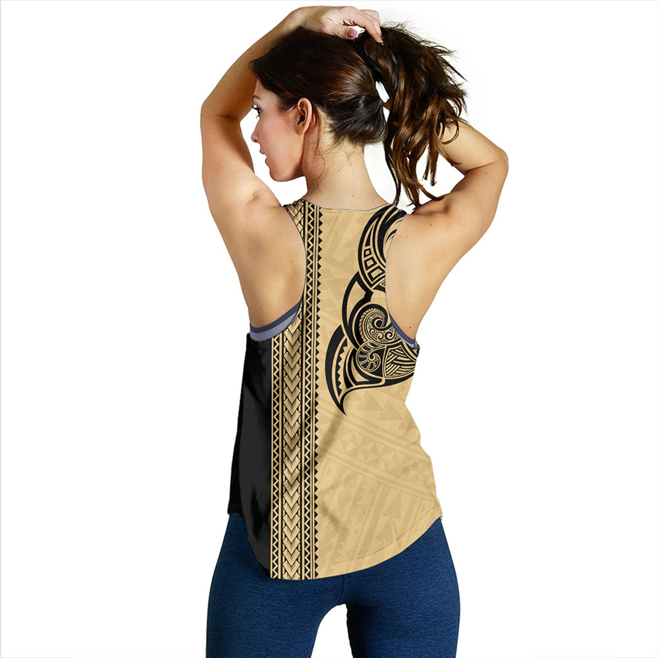 Philippines Filipinos Women Tank Polynesia Tribal Tattoo Gold