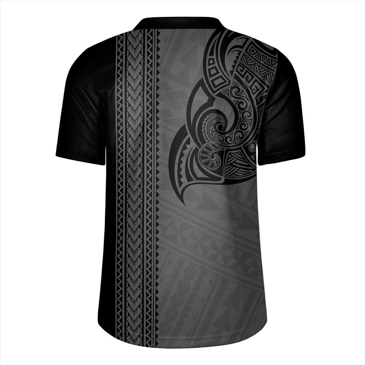 Vanuatu Rugby Jersey Polynesia Tribal Tattoo Grey