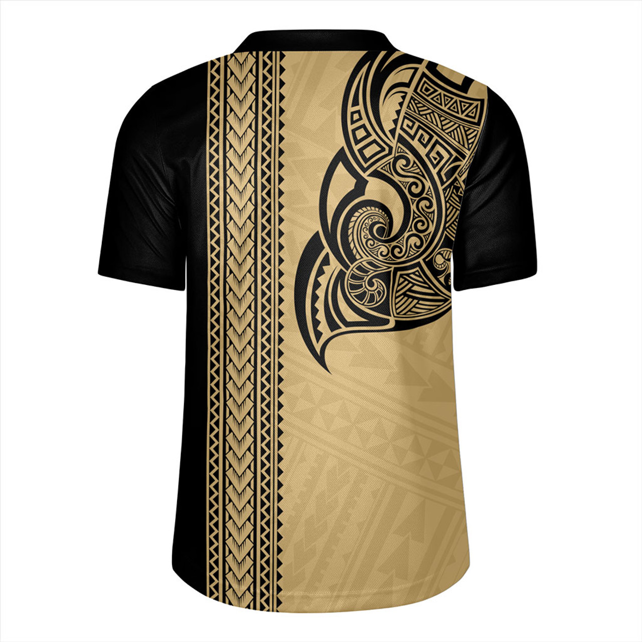 Tonga Rugby Jersey Polynesia Tribal Tattoo Gold