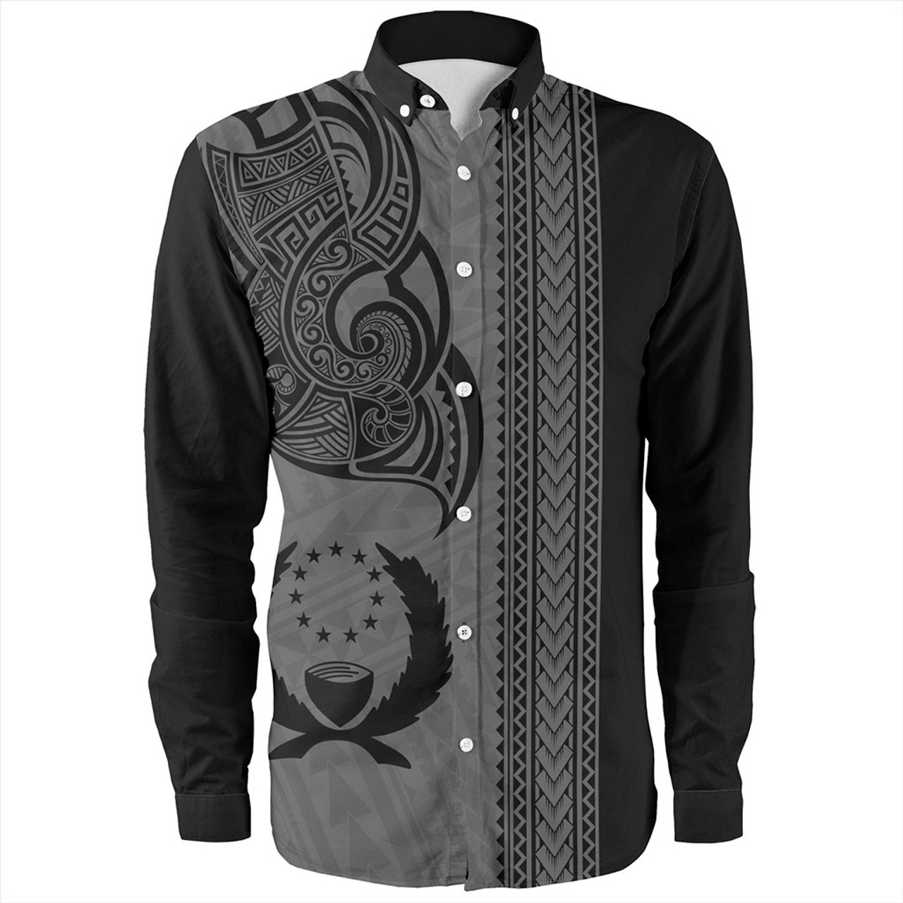 Pohnpei State Long Sleeve Shirt Polynesia Coat Of Arms Tribal Tattoo