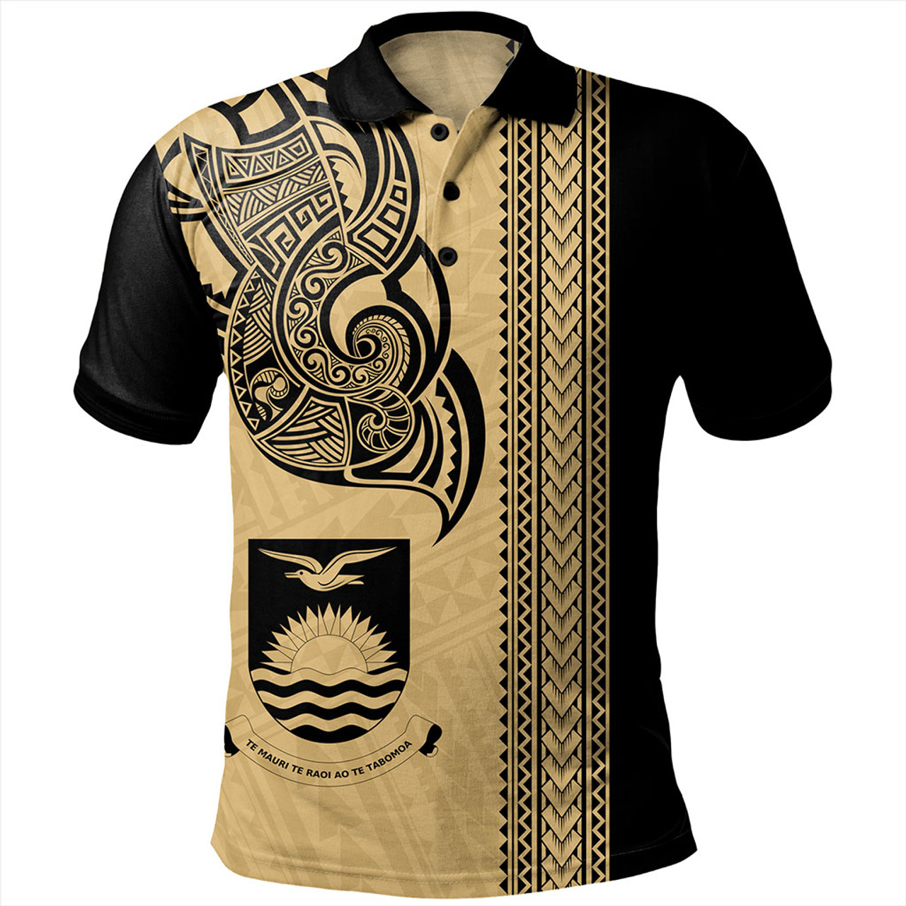 Kiribati Polo Shirt Polynesia Coat Of Arms Tribal Tattoo