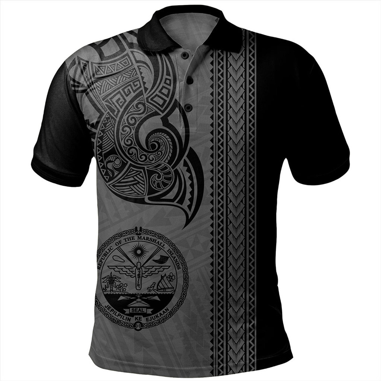 Marshall Islands Polo Shirt Polynesia Coat Of Arms Tribal Tattoo