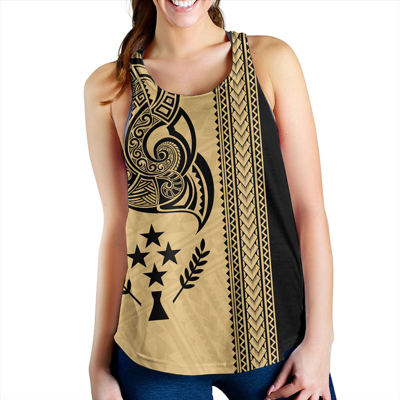 Kosrae Women Tank Polynesia Coat Of Arms Tribal Tattoo