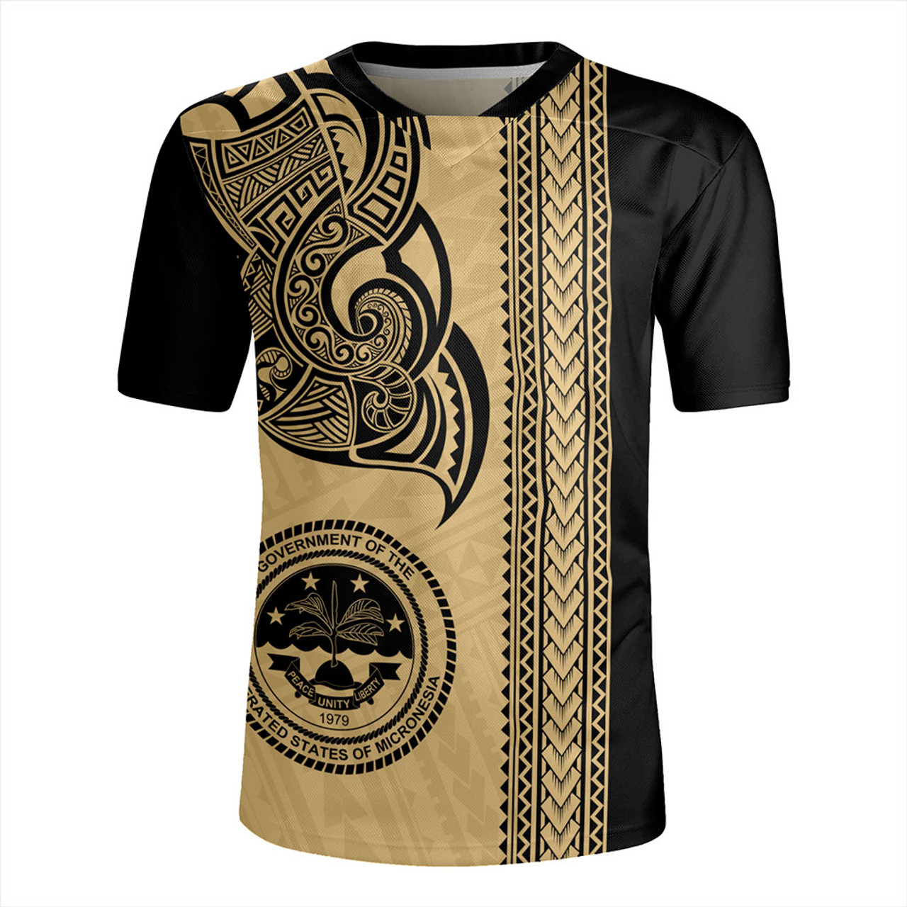 Federated States Of Micronesia Rugby Jersey Polynesia Coat Of Arms Tribal Tattoo