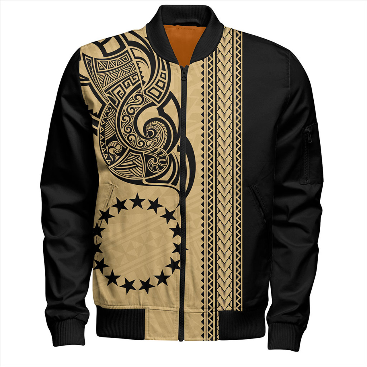 Cook Islands Bomber Jacket Polynesian Coat Of Arms Tribal Tattoo