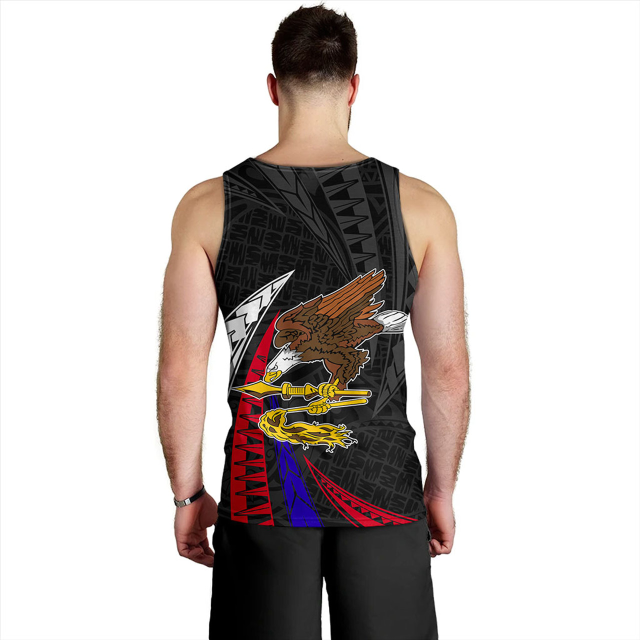 American Samoa Tank Top Polynesia Tribal Wave