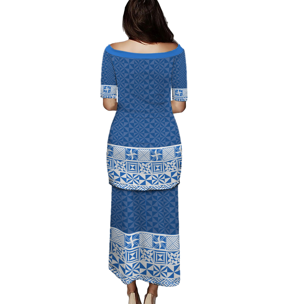 Tonga Puletasi Ngatu Style Blue