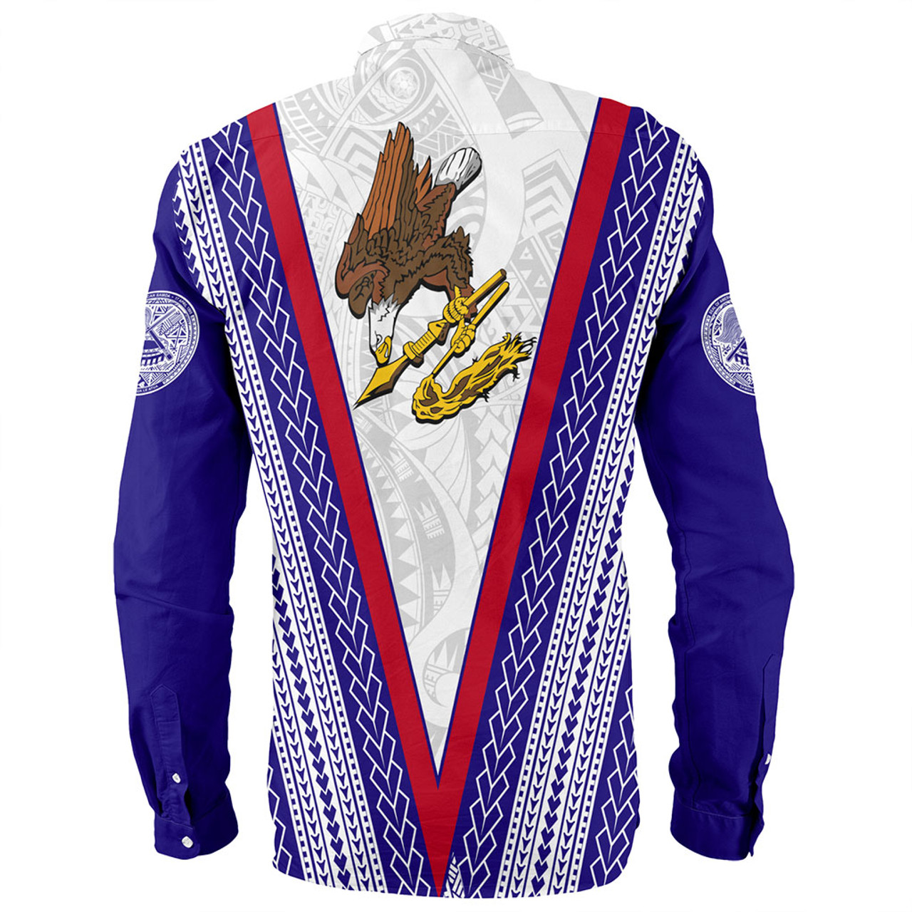 American Samoa Long Sleeve Shirt Polynesian Tribal Flag