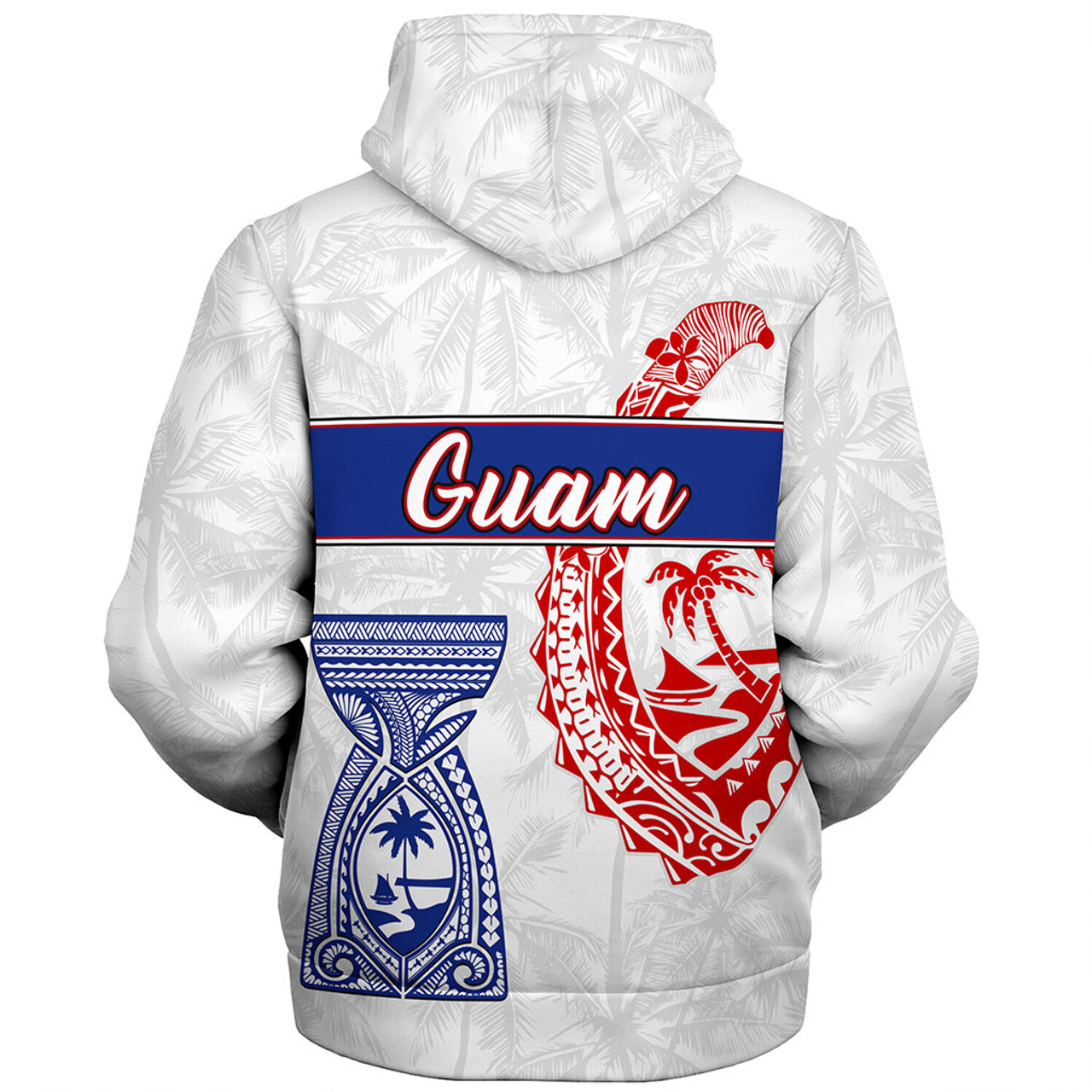 Guam Sherpa Hoodie Micronesian Hook And Latte Stone Tribal Classic