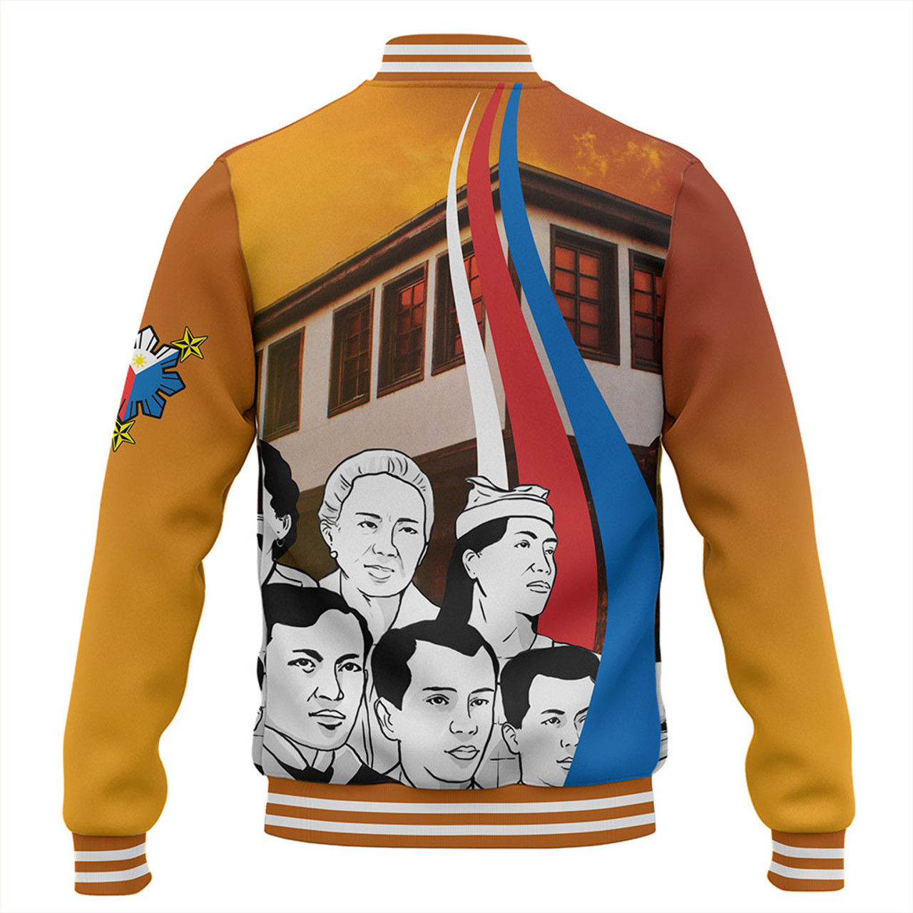 Philippines Filipinos Baseball Jacket National Heroes Flag Sun And Star