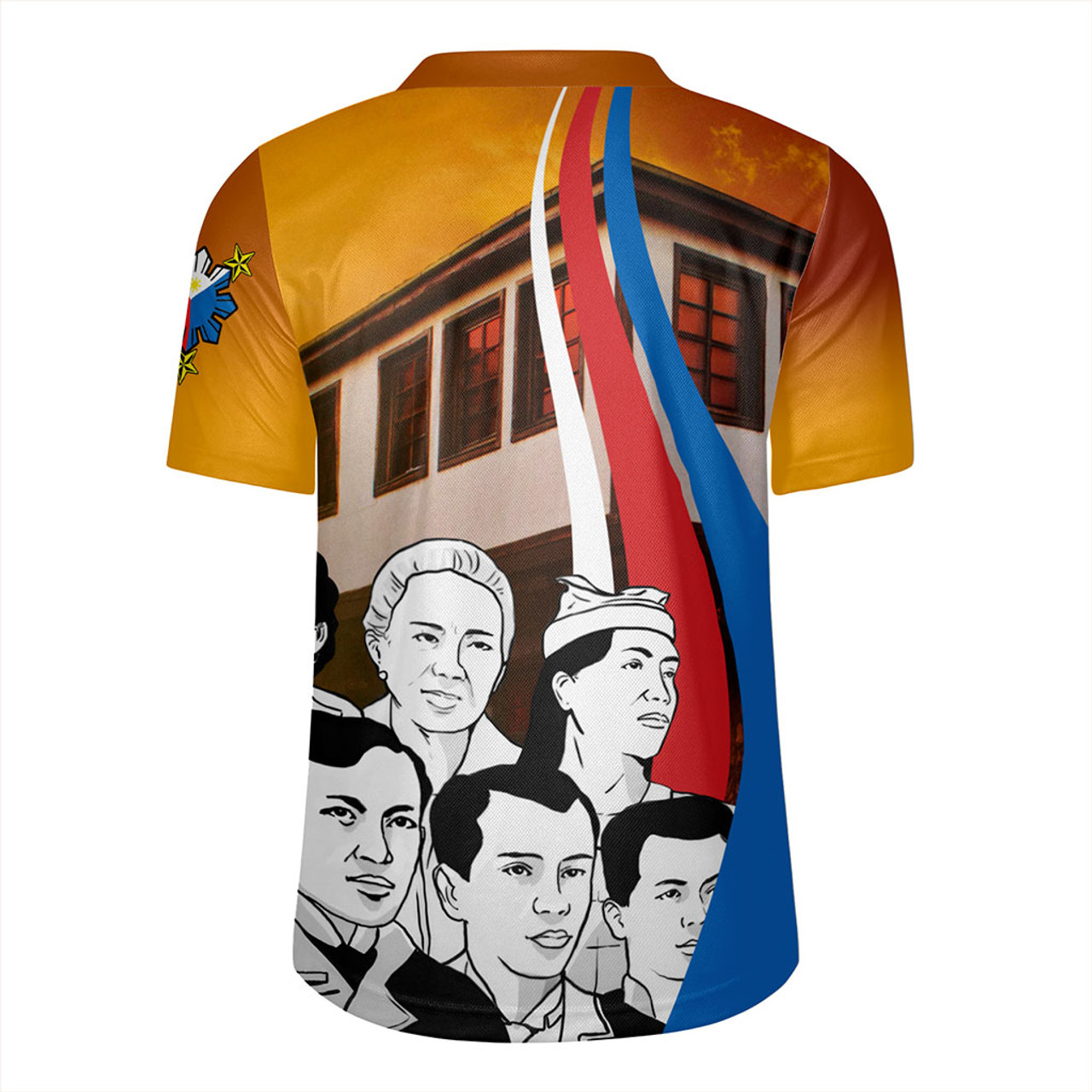 Philippines Filipinos Rugby Jersey National Heroes Flag Sun And Star