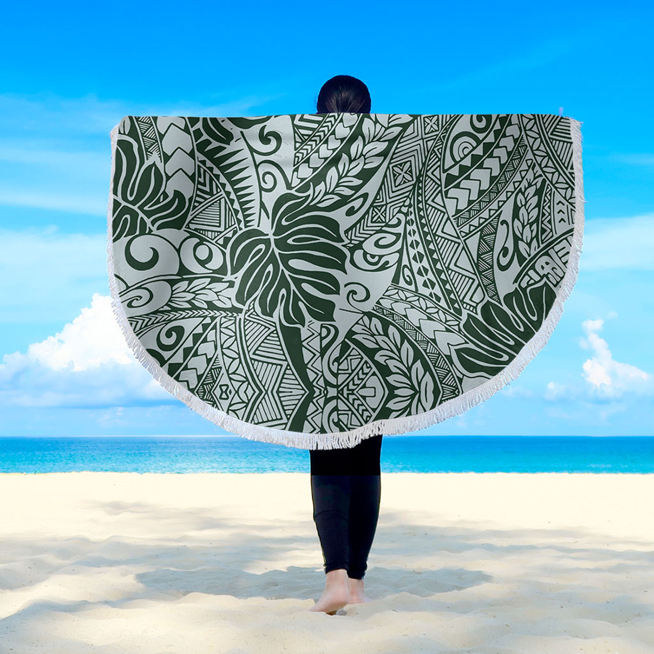 Hawaii Beach Blanket Tribal Pattern Leaf