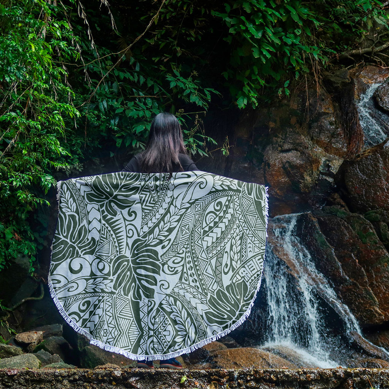 Hawaii Beach Blanket Tribal Pattern Leaf