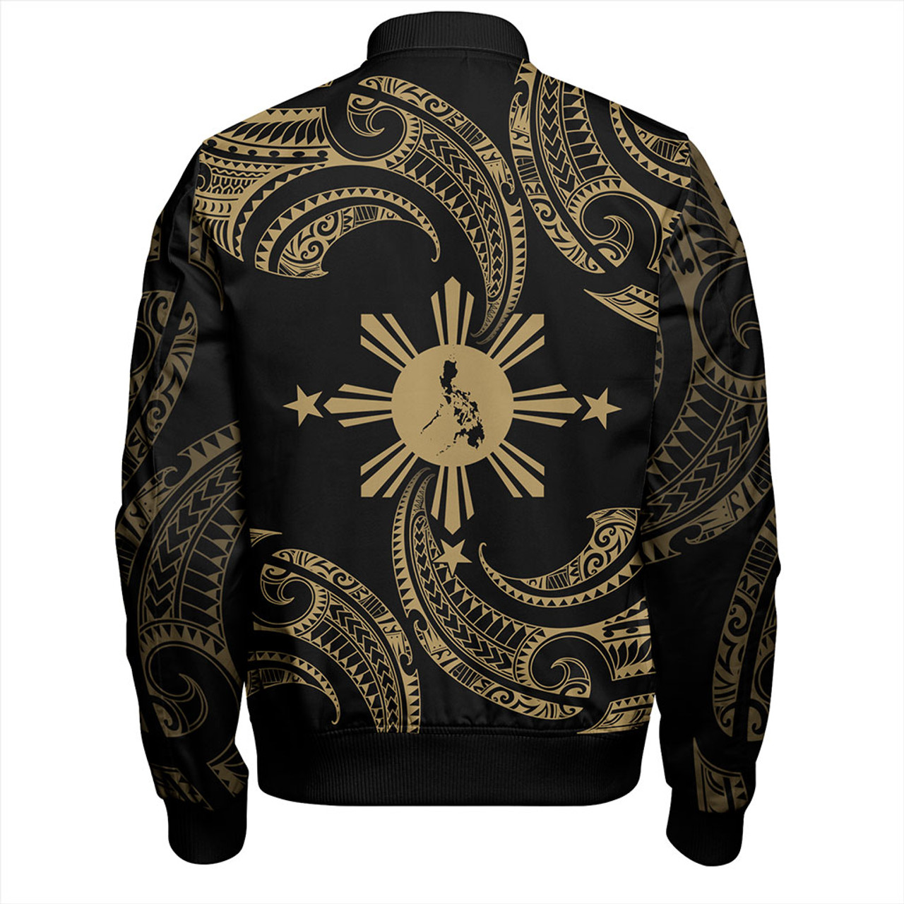 Philippines Filipinos Bomber Jacket Tribal Polynesian Wave Tattoo