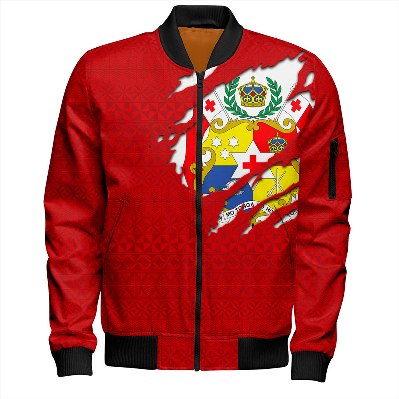 Tonga Bomber Jacket Ngatu Crack Style