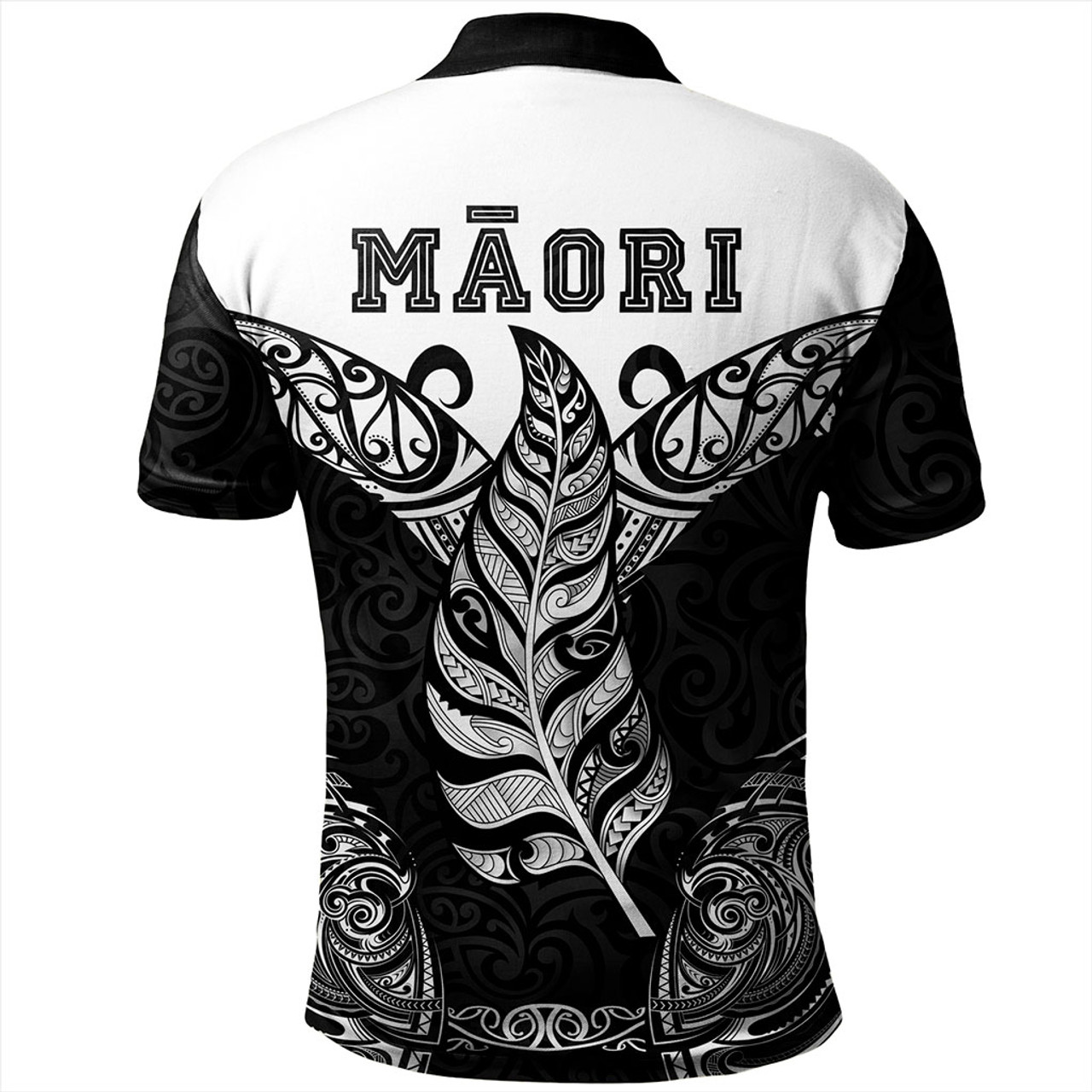 New Zealand Polo Shirt Maori Silver Fern Tattoo Tribal