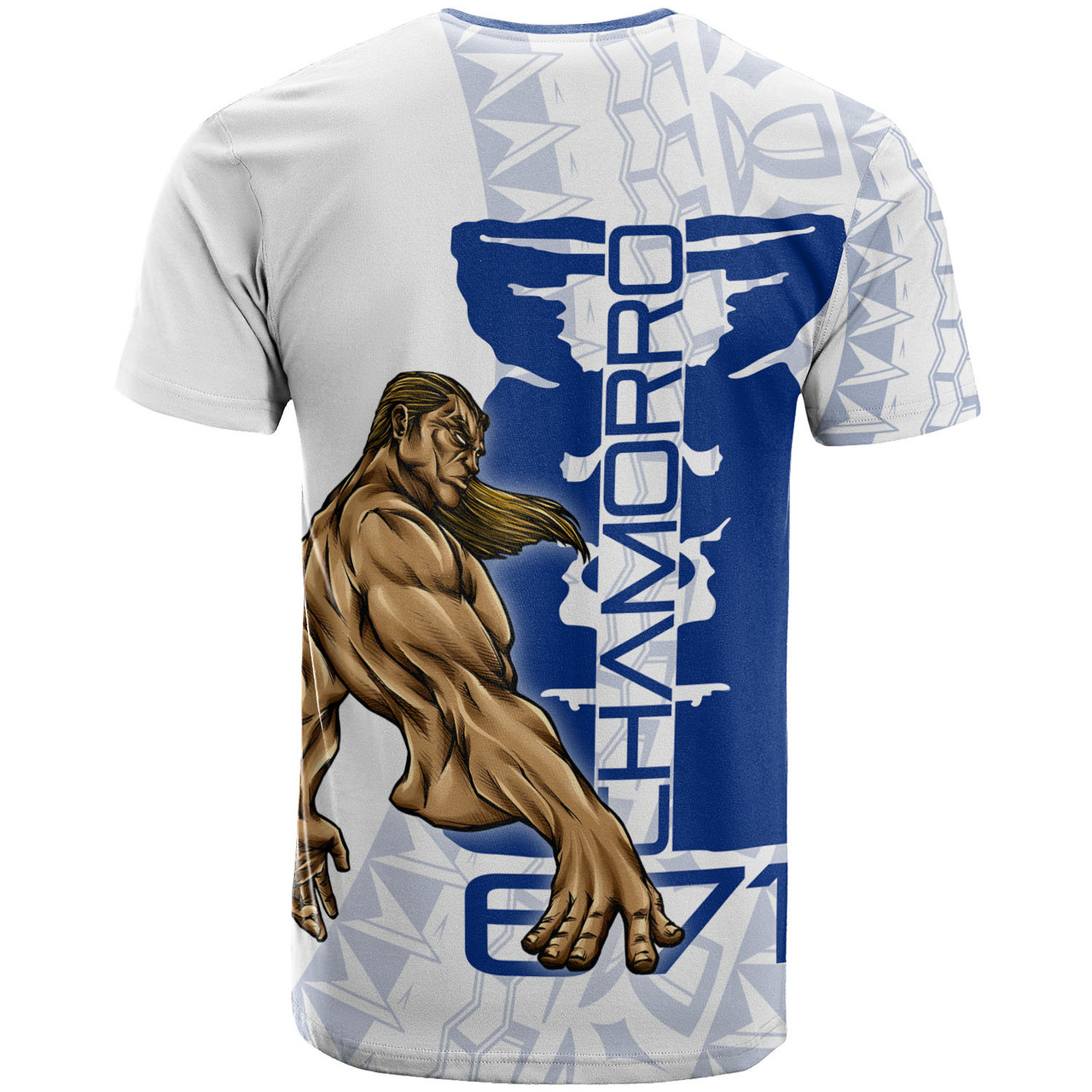 Guam T-Shirt - Chamorro With Puntan Blue Color