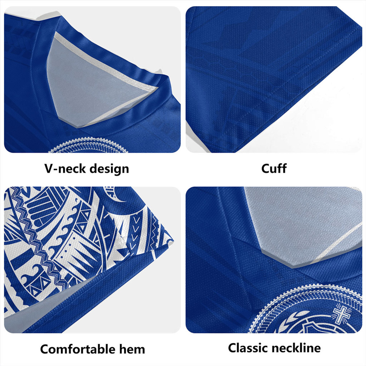 Samoa Rugby Jersey Polynesia Tribal Pattern Coat Of Arms