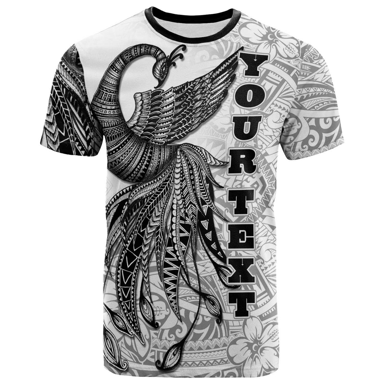 Pohnpei Custom Personalised T-Shirt - Polynesian Phoenix Bird, Fairytales Bird Black 1