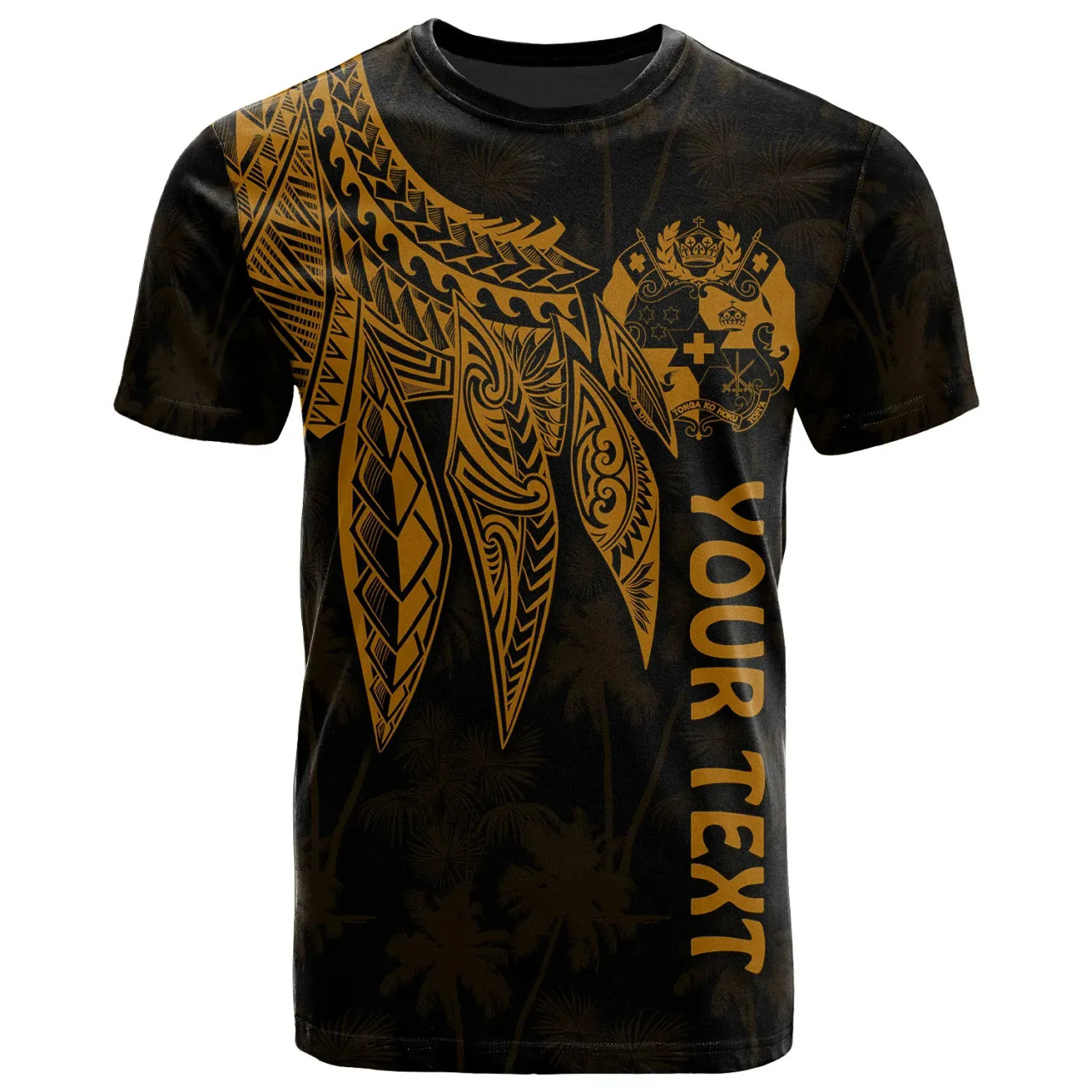 Tonga Personalised T-Shirt - Polynesian Wings (Golden) 1