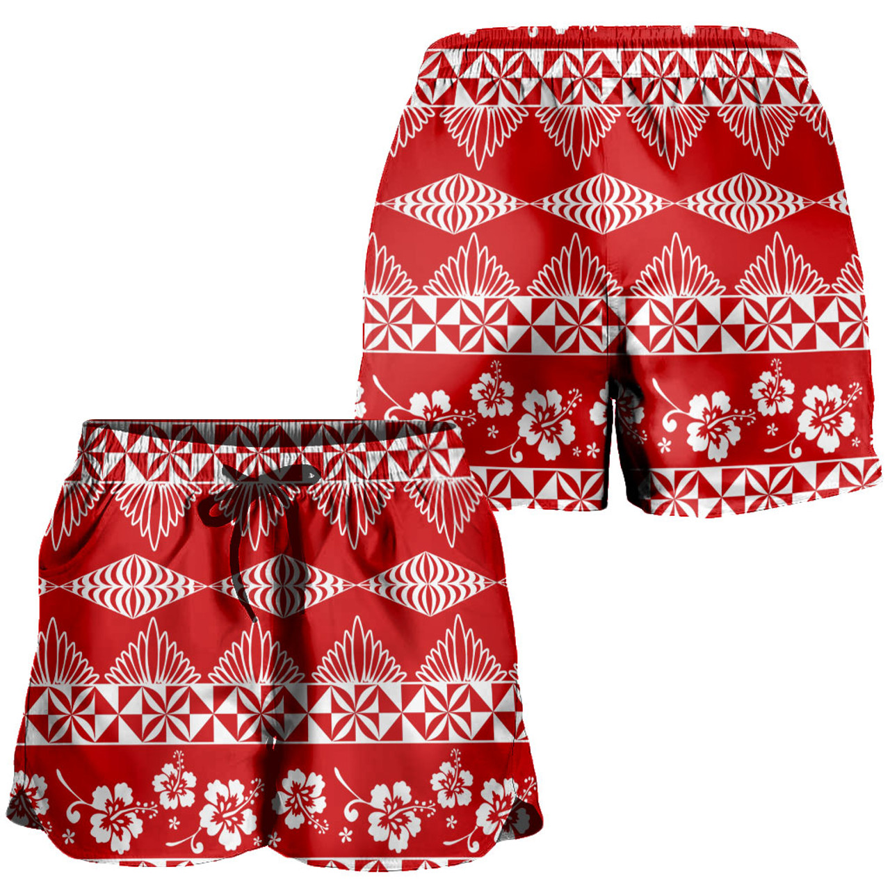 Tonga Women Shorts Ngatu Tropical Hibiscus