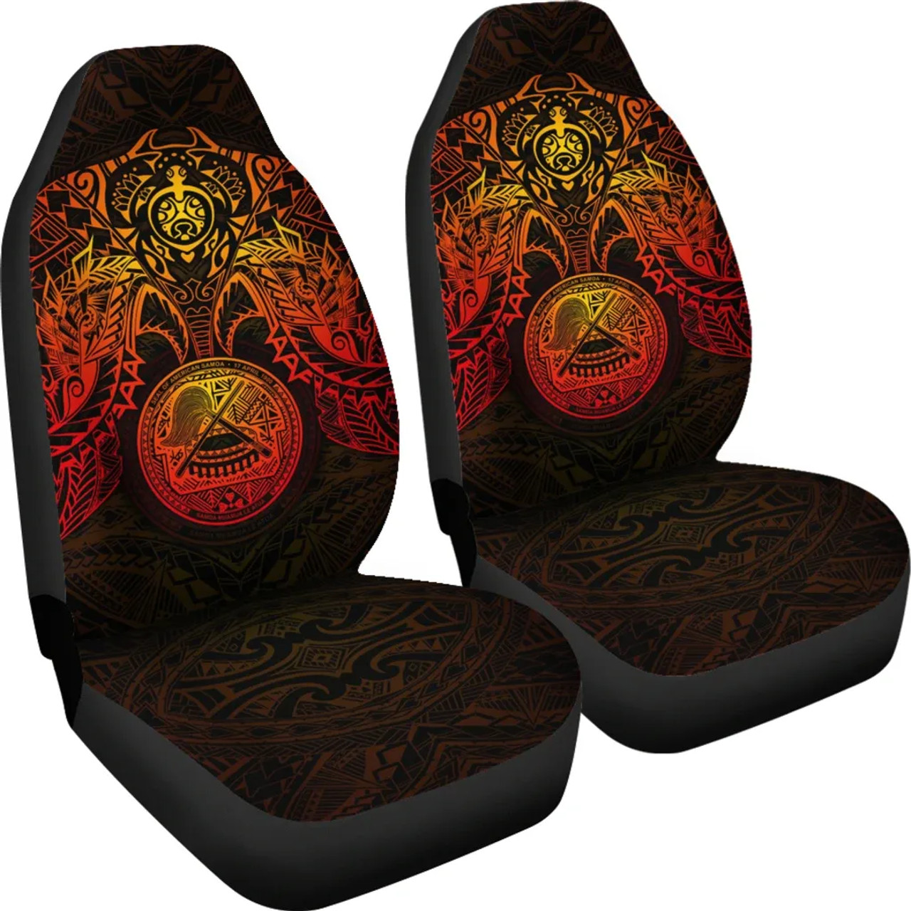 American Samoa Car Seat Covers - American Samoa Seal Red Turtle Manta Ray