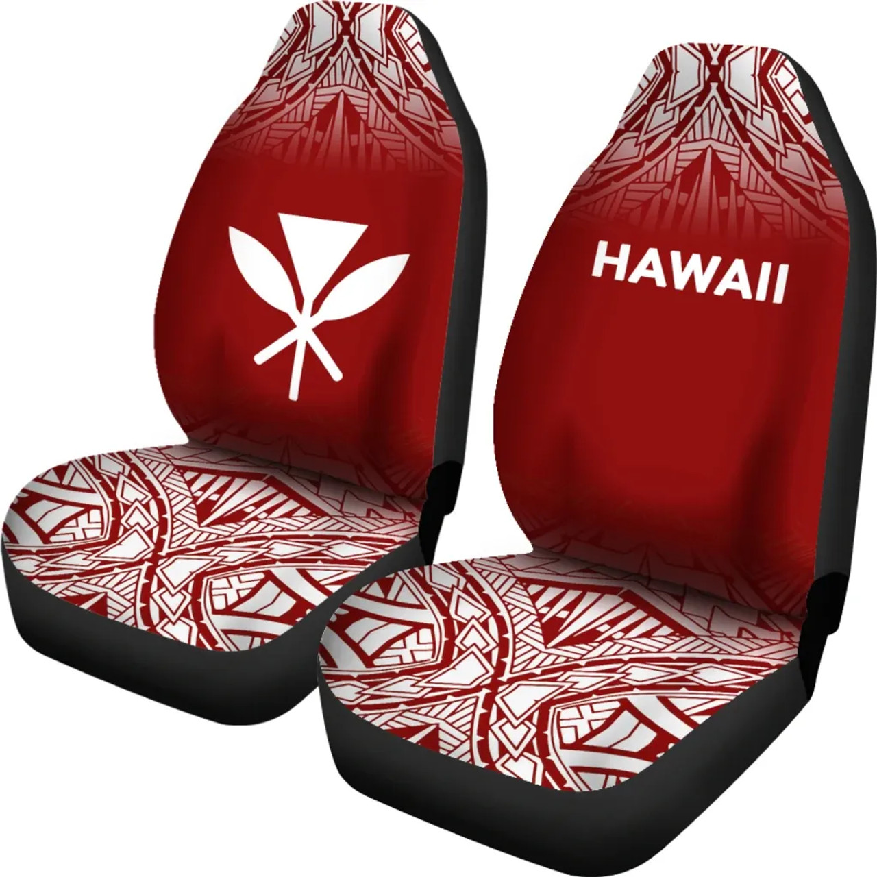 Hawaii Car Seat Covers - Hawaii Kanaka Maoli Polynesian Tattoo Fog Red